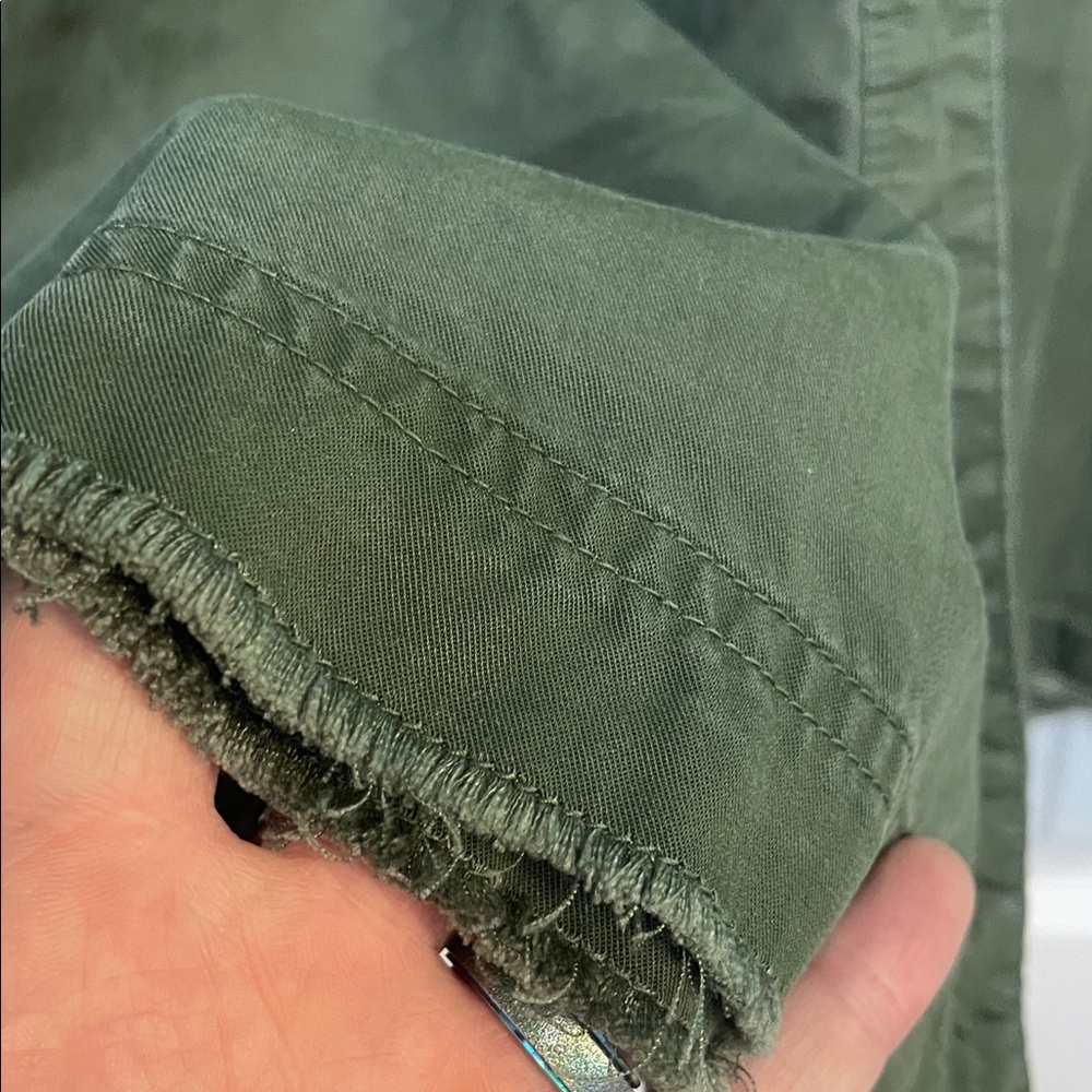 Westbound Olive Green Lightweight Button Down shirt with bell sleeves - Picture 3 of 9